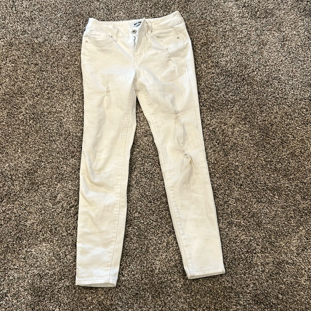 White, teen ripped jeans